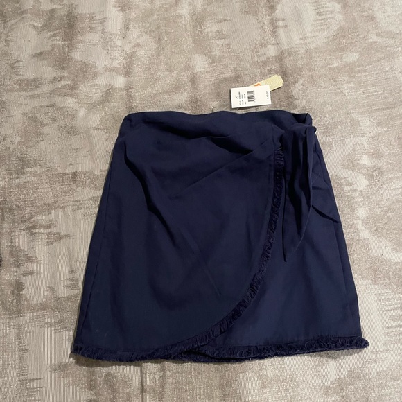 NWT Frayed Hem Wrap Skirt - Picture 1 of 3